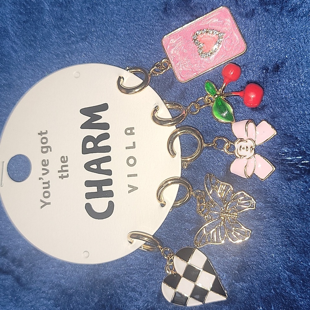 Gold and Pink Charm Set